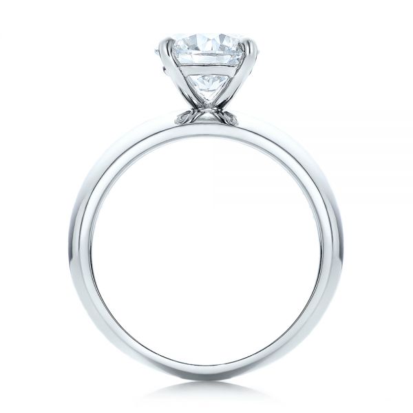 14k White Gold 14k White Gold Custom Solitaire Diamond Engagement Ring - Front View - 102030