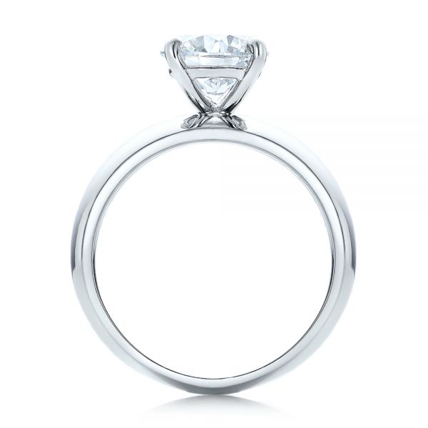 14k White Gold 14k White Gold Custom Solitaire Diamond Engagement Ring - Front View -  102030