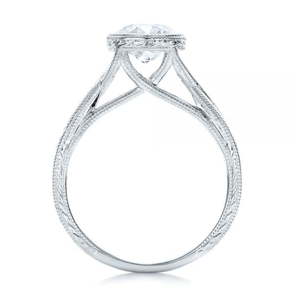 14k White Gold 14k White Gold Custom Solitaire Diamond Engagement Ring - Front View -  102152