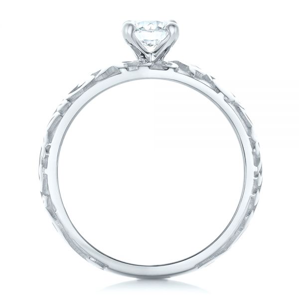 14k White Gold 14k White Gold Custom Solitaire Diamond Engagement Ring - Front View -  102306