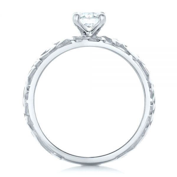 Platinum Platinum Custom Solitaire Diamond Engagement Ring - Front View - 102306