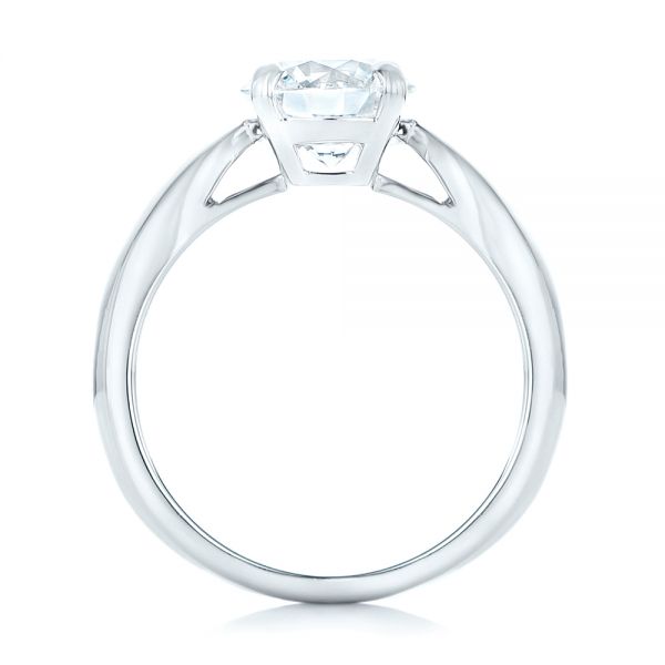 18k White Gold 18k White Gold Custom Solitaire Diamond Engagement Ring - Front View -  102535