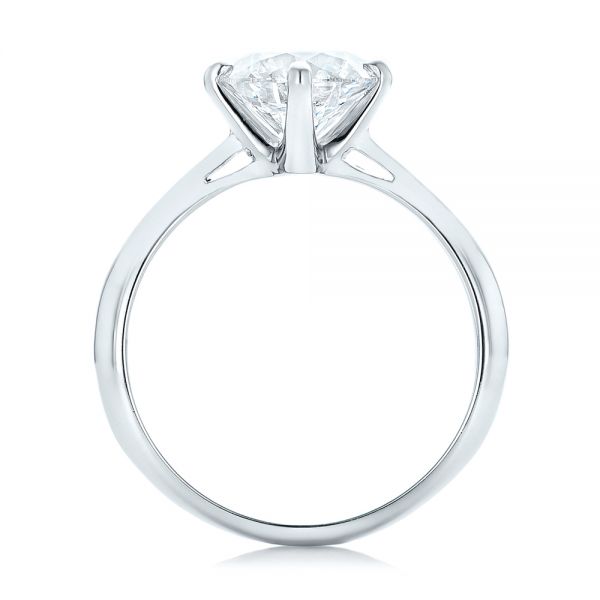 Platinum Custom Solitaire Diamond Engagement Ring - Front View - 102600