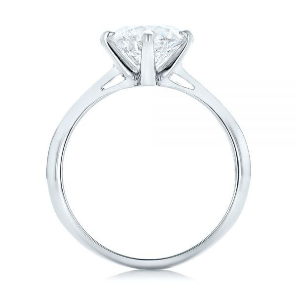 14k White Gold 14k White Gold Custom Solitaire Diamond Engagement Ring - Front View -  102600