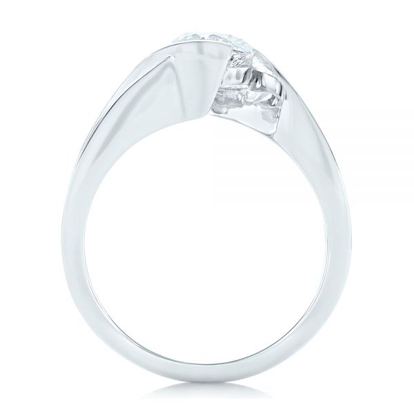 14k White Gold Custom Solitaire Diamond Engagement Ring - Front View - 102744