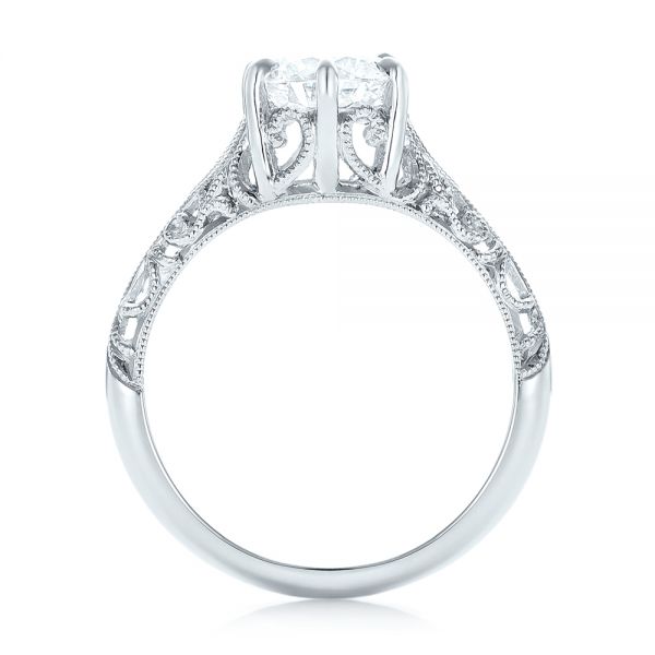 Platinum Custom Solitaire Diamond Engagement Ring - Front View - 102952