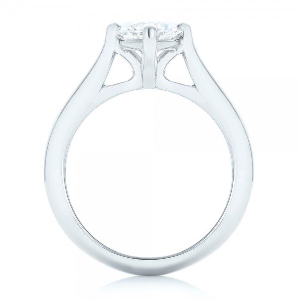  Platinum Custom Solitaire Diamond Engagement Ring - Front View -  102954