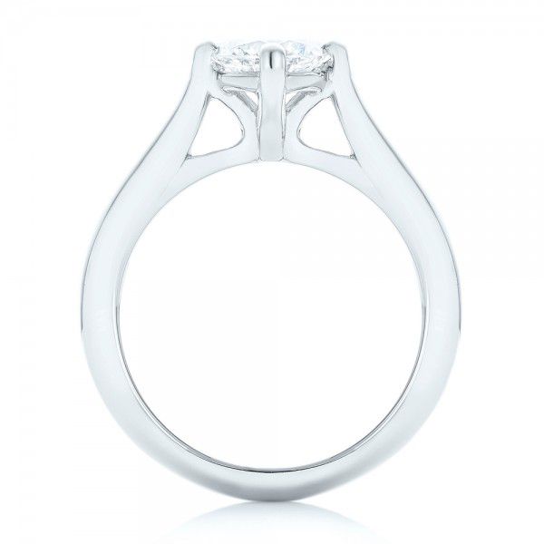 18k White Gold 18k White Gold Custom Solitaire Diamond Engagement Ring - Front View -  102954