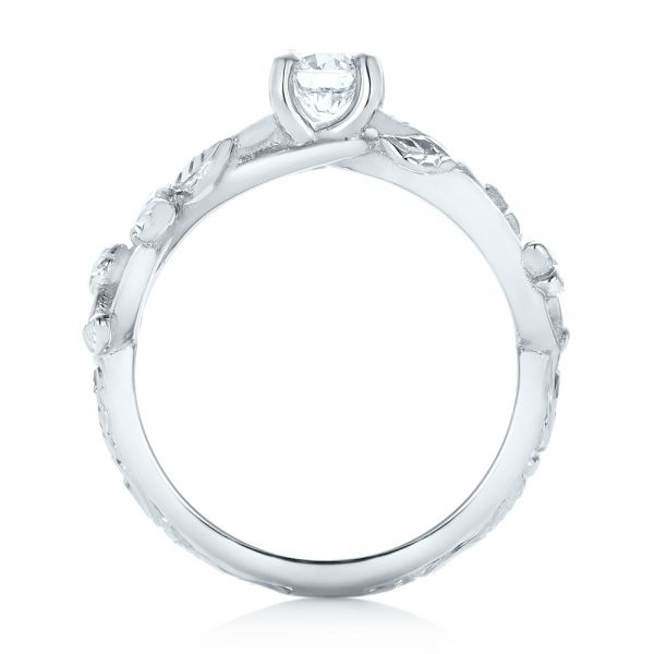 14k White Gold 14k White Gold Custom Solitaire Diamond Engagement Ring - Front View -  102959