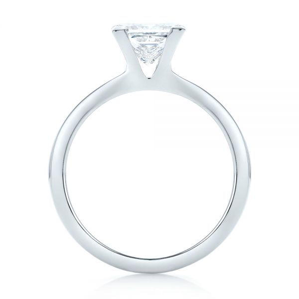 14k White Gold Custom Solitaire Diamond Engagement Ring - Front View - 102965