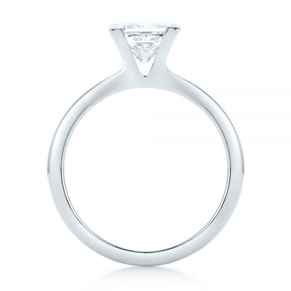 18k White Gold 18k White Gold Custom Solitaire Diamond Engagement Ring - Front View -  102965