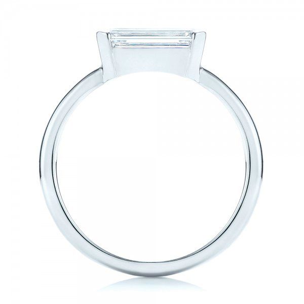 18k White Gold Custom Solitaire Diamond Engagement Ring - Front View - 103067