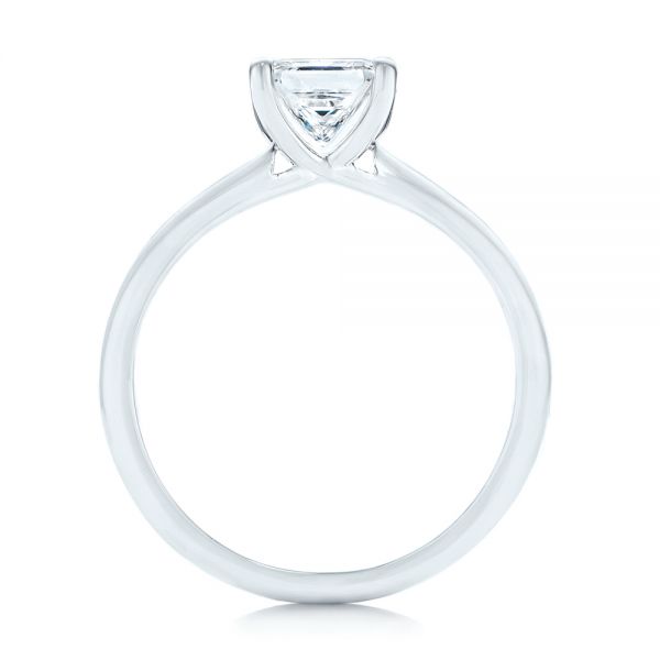 18k White Gold Custom Solitaire Diamond Engagement Ring - Front View -  103096