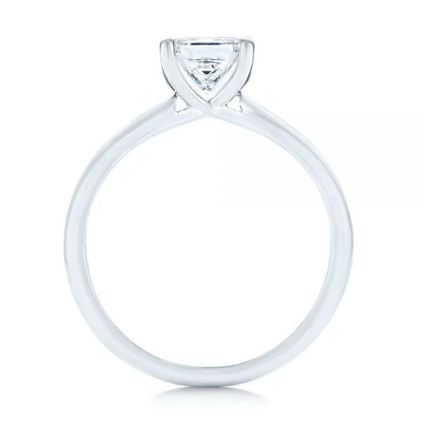 18k White Gold Custom Solitaire Diamond Engagement Ring - Front View - 103096