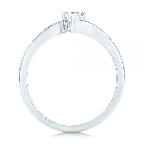 18k White Gold Custom Solitaire Diamond Engagement Ring - Front View - 103144