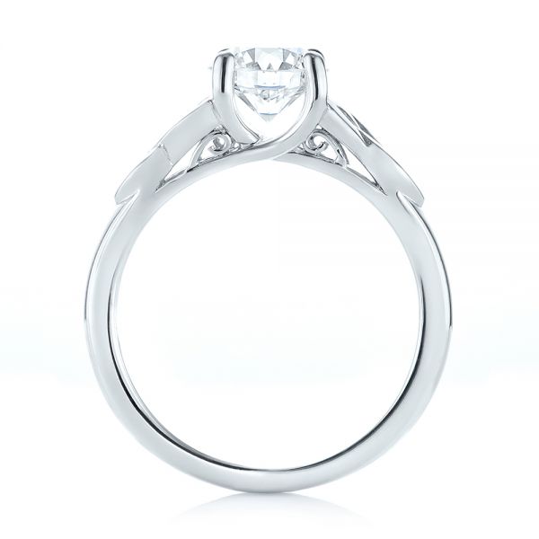 18k White Gold 18k White Gold Custom Solitaire Diamond Engagement Ring - Front View -  103224