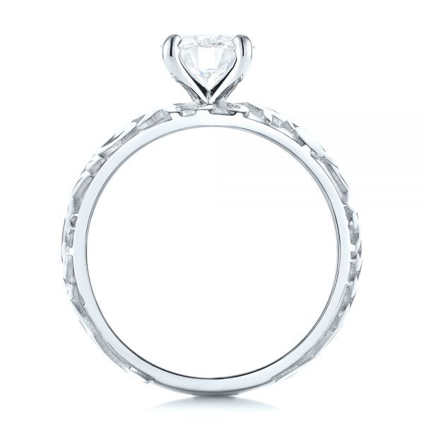 18k White Gold 18k White Gold Custom Solitaire Diamond Engagement Ring - Front View -  103501
