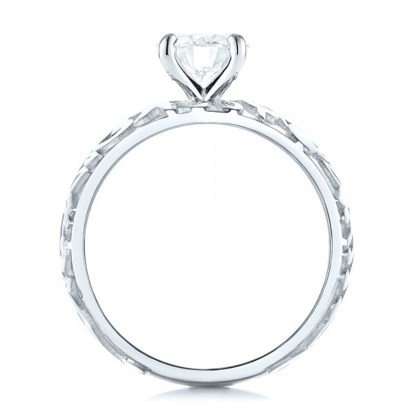 14k White Gold 14k White Gold Custom Solitaire Diamond Engagement Ring - Front View - 103501