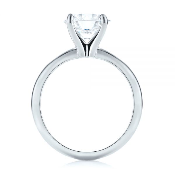 14k White Gold 14k White Gold Custom Solitaire Diamond Engagement Ring - Front View -  103636