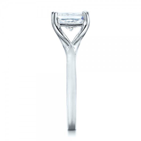 Platinum Custom Solitaire Diamond Engagement Ring - Side View - 101899