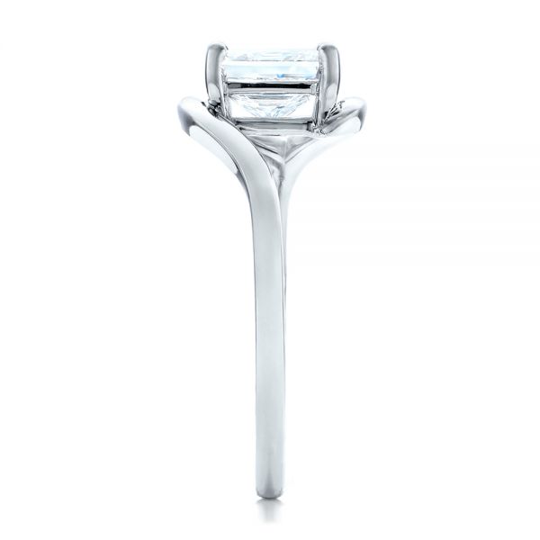 Platinum Custom Solitaire Diamond Engagement Ring - Side View - 102011