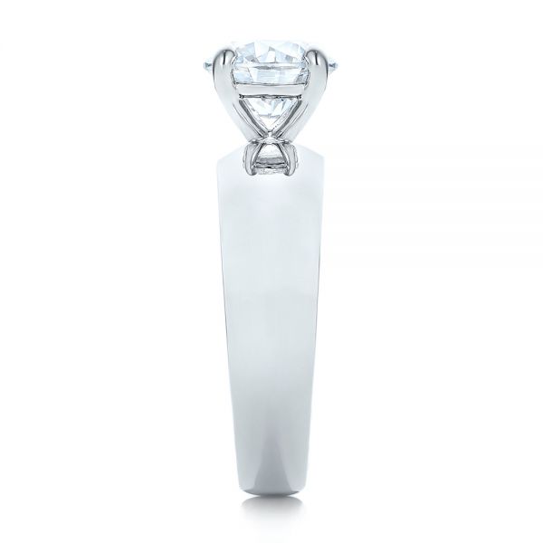  Platinum Custom Solitaire Diamond Engagement Ring - Side View -  102030