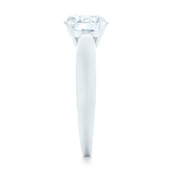  Platinum Custom Solitaire Diamond Engagement Ring - Side View -  102535