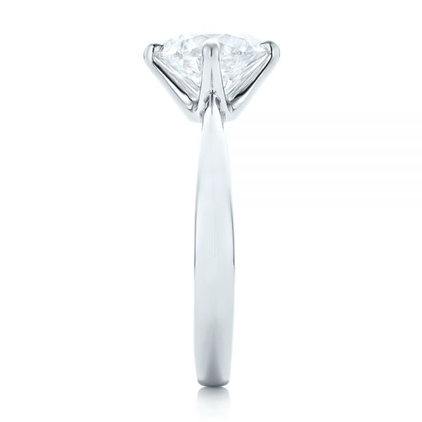 Platinum Custom Solitaire Diamond Engagement Ring - Side View - 102600