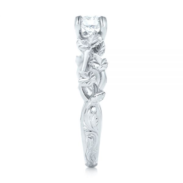 18k White Gold 18k White Gold Custom Solitaire Diamond Engagement Ring - Side View -  102959