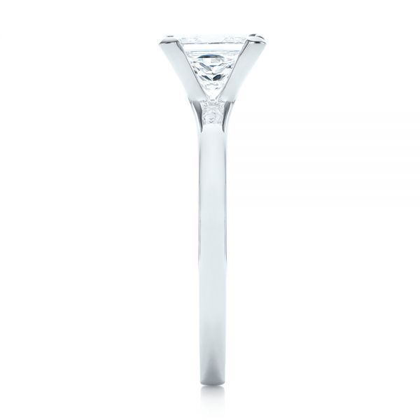 14k White Gold Custom Solitaire Diamond Engagement Ring - Side View - 102965