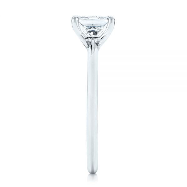 18k White Gold Custom Solitaire Diamond Engagement Ring - Side View - 103096