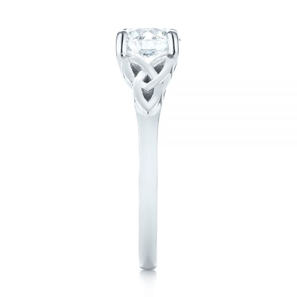 18k White Gold 18k White Gold Custom Solitaire Diamond Engagement Ring - Side View -  103224