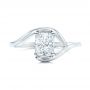  Platinum Custom Solitaire Diamond Engagement Ring - Top View -  102011 - Thumbnail