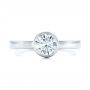 18k White Gold Custom Solitaire Diamond Engagement Ring - Top View -  102029 - Thumbnail
