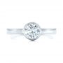 14k White Gold 14k White Gold Custom Solitaire Diamond Engagement Ring - Top View -  102029 - Thumbnail