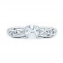 18k White Gold 18k White Gold Custom Solitaire Diamond Engagement Ring - Top View -  102074 - Thumbnail