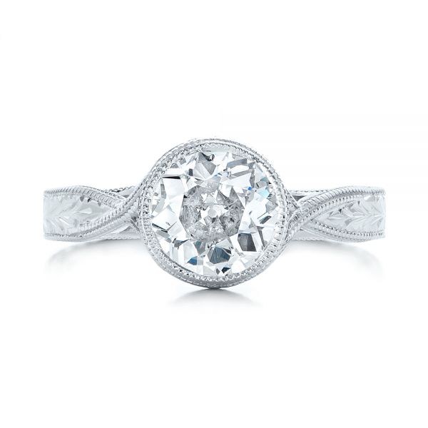  Platinum Platinum Custom Solitaire Diamond Engagement Ring - Top View -  102152