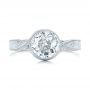 18k White Gold Custom Solitaire Diamond Engagement Ring - Top View -  102152 - Thumbnail