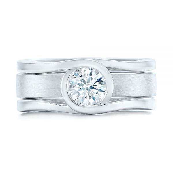  Platinum Platinum Custom Solitaire Diamond Engagement Ring - Top View -  102427