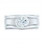 14k White Gold Custom Solitaire Diamond Engagement Ring - Top View -  102427 - Thumbnail