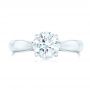  Platinum Custom Solitaire Diamond Engagement Ring - Top View -  102535 - Thumbnail