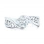 14k White Gold Custom Solitaire Diamond Engagement Ring - Top View -  102744 - Thumbnail