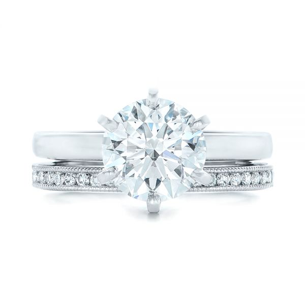 Custom Flower Diamond Engagement Ring #102341 - Seattle Bellevue