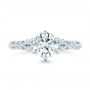  Platinum Custom Solitaire Diamond Engagement Ring - Top View -  102952 - Thumbnail