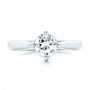  Platinum Custom Solitaire Diamond Engagement Ring - Top View -  102954 - Thumbnail