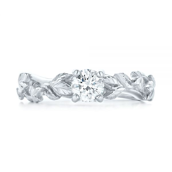 Platinum Custom Solitaire Diamond Engagement Ring - Top View - 102959