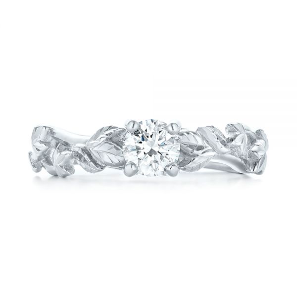  Platinum Custom Solitaire Diamond Engagement Ring - Top View -  102959