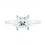 14k White Gold Custom Solitaire Diamond Engagement Ring - Top View -  102965 - Thumbnail