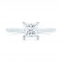 18k White Gold Custom Solitaire Diamond Engagement Ring - Top View -  103096 - Thumbnail