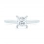 18k White Gold Custom Solitaire Diamond Engagement Ring - Top View -  103096 - Thumbnail